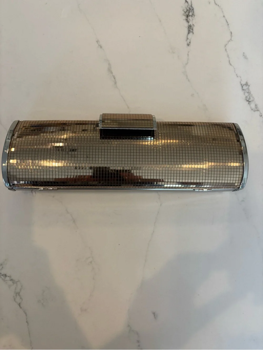 BCBGMaxAzria Metallic Bronze Mosaic Tube Clutch